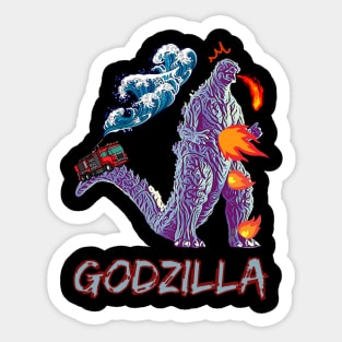 Funny Godzilla - Godzilla Self Burn Sticker